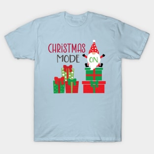 Christmas Mode On Gnome With Presents T-Shirt